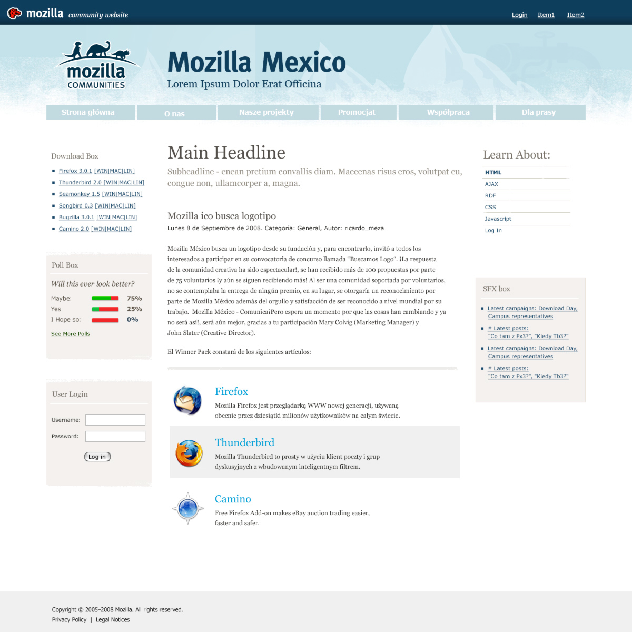 Mozilla Community Theme, screen1