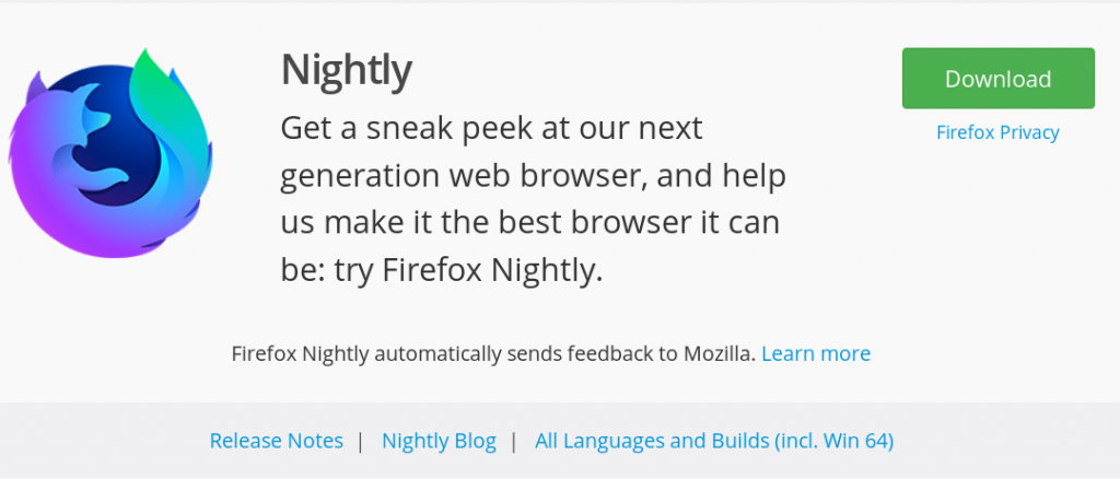 Download Firefox Nightly
